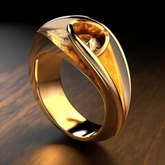 Closeup of a golden ring created using generative AI tools