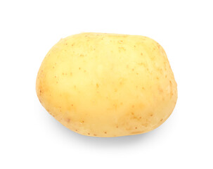 Raw baby potato on white background