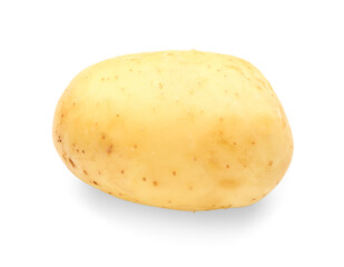Raw baby potato on white background
