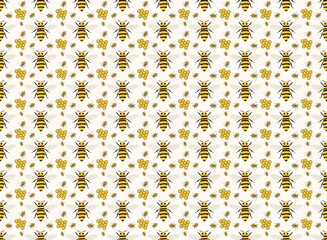 Pattern for clothes, bee pattern, bee, bee pattern, yellow color, summer, pattern