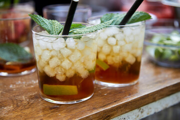 mojitos, coctel, dulce, ron, yerba buena, menta