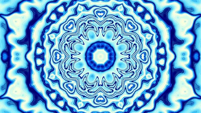 Transforming abstract mandala. 4k loop footage. Sacred symbol. Art mosaic mandala