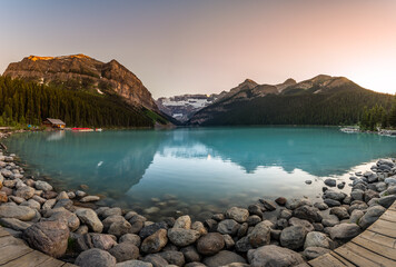 Lake Louise at Sunset Banff National Park Alberta Canada