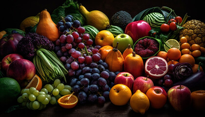 Nature bounty a colorful collection of fresh, healthy produce generated by AI