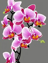 Orchid Flower Vector Generative Art