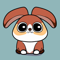 Naklejka premium Adorable Bunny Vector with Playful Poses, Expressive Eyes, and Vibrant Colors - Perfect for Children's Books, Greeting Cards, Illustration, and Cute Merchandise