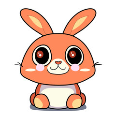 Adorable Bunny Vector with Playful Poses, Expressive Eyes, and Vibrant Colors - Perfect for Children's Books, Greeting Cards, Illustration, and Cute Merchandise