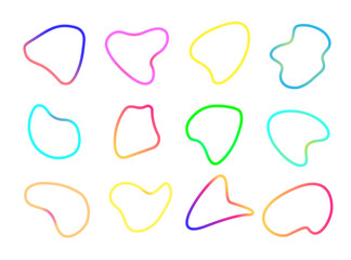 Abstract liquid shape color line style isolated on white background for modern banner. Irregular, random oval blob. Liquid color simple background design. Minimal curvy design. Vector 10 eps