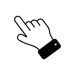 Hand click icon vector. pointer icon vector. hand cursor icon vector. Pointer click. Cursor arrow icon. Clicking with a computer mouse.