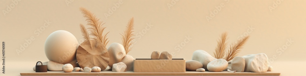 Poster a table topped with eggs and other items. generative ai image.