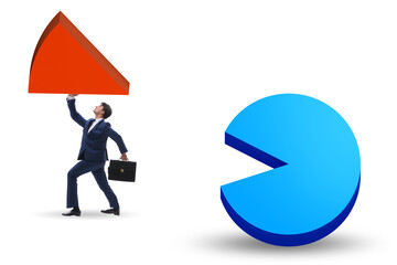 Businessman with pie chart in business concept