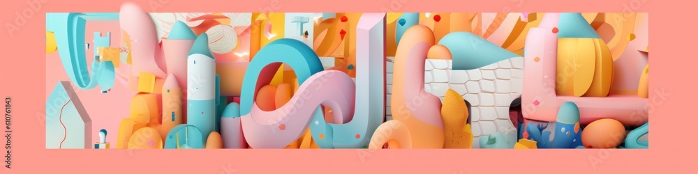 Poster a bunch of scissors are stacked together on a pink background. generative ai image.