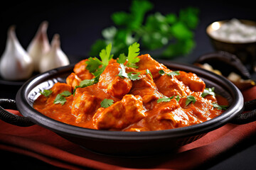 Delicious Butter Chicken Plated to Perfection, ai generated