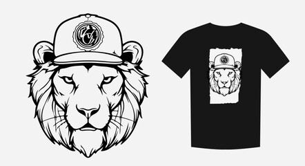 Dynamic lion portrait: a powerful symbol of nature and team spirit. Ideal for sports merchandise and branding. Vector illustration.