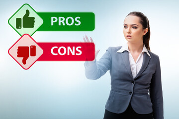 Concept of choosing pros and cons