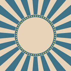 Carnival circle banner with lights. Circus banner. Vintage background.