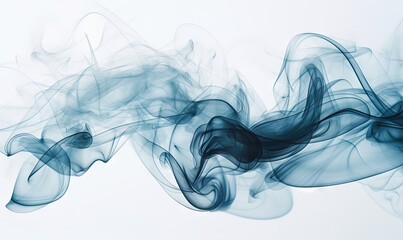  a blue smoke swirls in the air on a white background with a light blue back ground and a light blue back ground with a white background.  generative ai