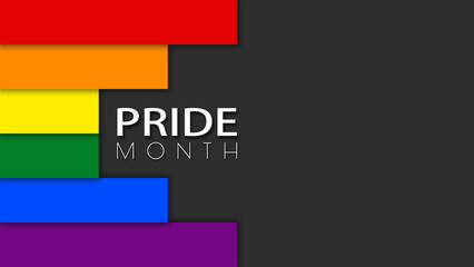 Fototapeta premium Happy Pride Month LGBT Rainbow Pride Flag Horizontal Lines Background