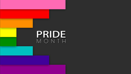 Happy Pride Month LGBT Gilbert Rainbow Pride Flag Horizontal Lines Background