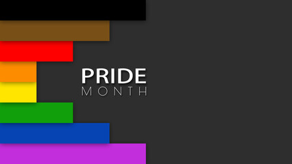 Happy Pride Month LGBT Philadelphia Rainbow Pride Flag Horizontal Lines Background