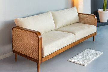 Vintage style sofa with cushions