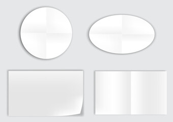 realistic empty paper folded isolated - 3d illustration