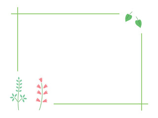 Obraz premium ボタニカルなフレーム5 主線なし