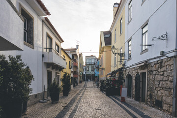 View of historic apartment buildings in Lisbon, Portugal.