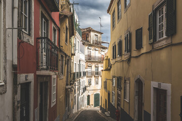 Fototapeta na wymiar View of historic apartment buildings in Lisbon, Portugal