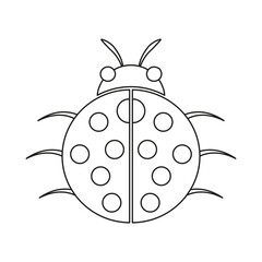 Silhouette of a beetle of the Coleoptera family on a white background.