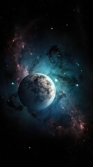 Obraz na płótnie Canvas earth and moon galaxy background wallpaper