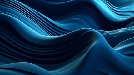 Rhythmic Azure Waves: An Abstract Exploration of Sculptural Aesthetics and Surreal 3D Landscapes on Shaped Canvas, Echoing Abstraction-Création Principles