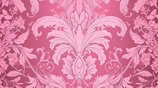 seamless pattern with flowers pink wallpaper background