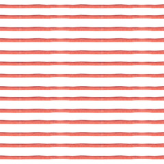 Seamless watercolor pattern. Abstract texture with monochrome wavy stripes. Creative background with distorted lines. Decorative design with orange horizontal stripes with distortion effect