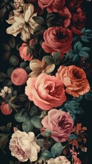 bouquet of roses on a white wallpaper background