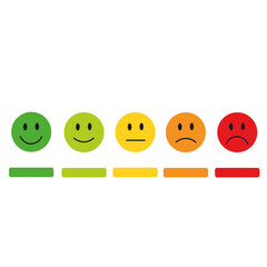 Conjunto de iconos emoticones sobre un fondo blanco liso y aislado. Vista de frente y de cerca. Copy space. Concepto: reacciones de chat