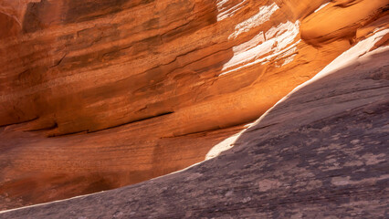 sunlight on slot canyon formation