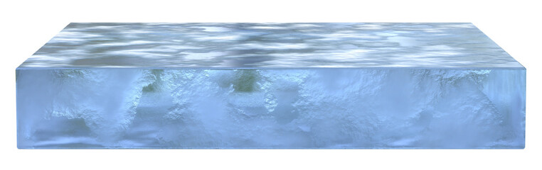 Obraz premium Ice podium for product presentation isolated on transparent background
