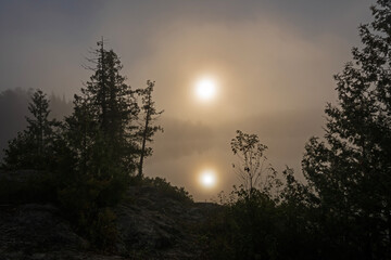 Sun Reflections and Silhouettes in the Morning