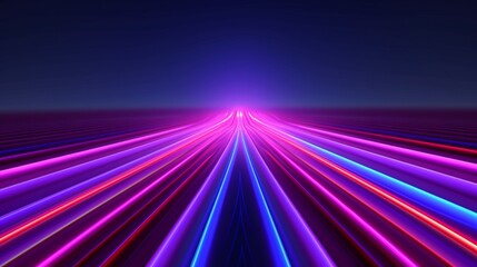 Ascending Neon Spectrum: A Mesmerizing 3D Render of an Abstract Minimal Neon Background with Pink and Blue Lines Streaking Upwards, Evoking a Futuristic Cyber Space and an Ethereal Ultraviolet Laser 