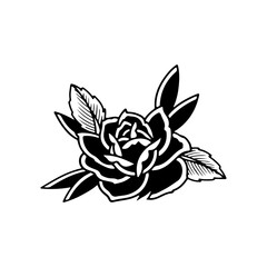 vector illustration of black rose flower
