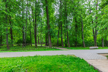Vorontsovsky park, a recreation area and a green area in the South-West of Moscow, Russia