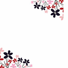 Creative vibrant floral frame, bright frame with wildflowers in juicy colors.