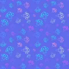 Summer cartoon seamless mushrooms pattern for wrapping paper and fabrics and linens and kids notebooks