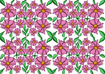 Floral, beautiful floral pattern illustration, hand drawn.