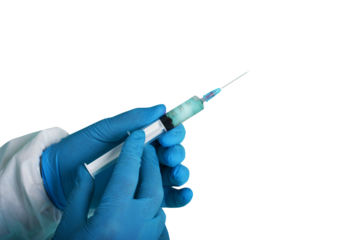 Doctor with syringe is ready to administer the vaccine against covid 19