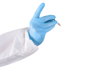 Doctor with syringe is ready to administer the vaccine against covid 19