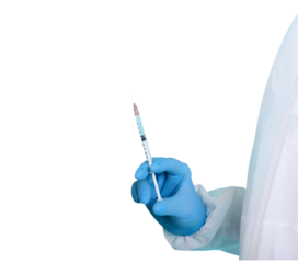 Doctor with syringe is ready to administer the vaccine against covid 19