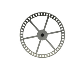 Obraz premium Isolated mechanical gear part of a mechanism