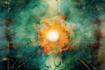 a web reflecting back every other drop into infinity each an integral part of the whole. AI generative